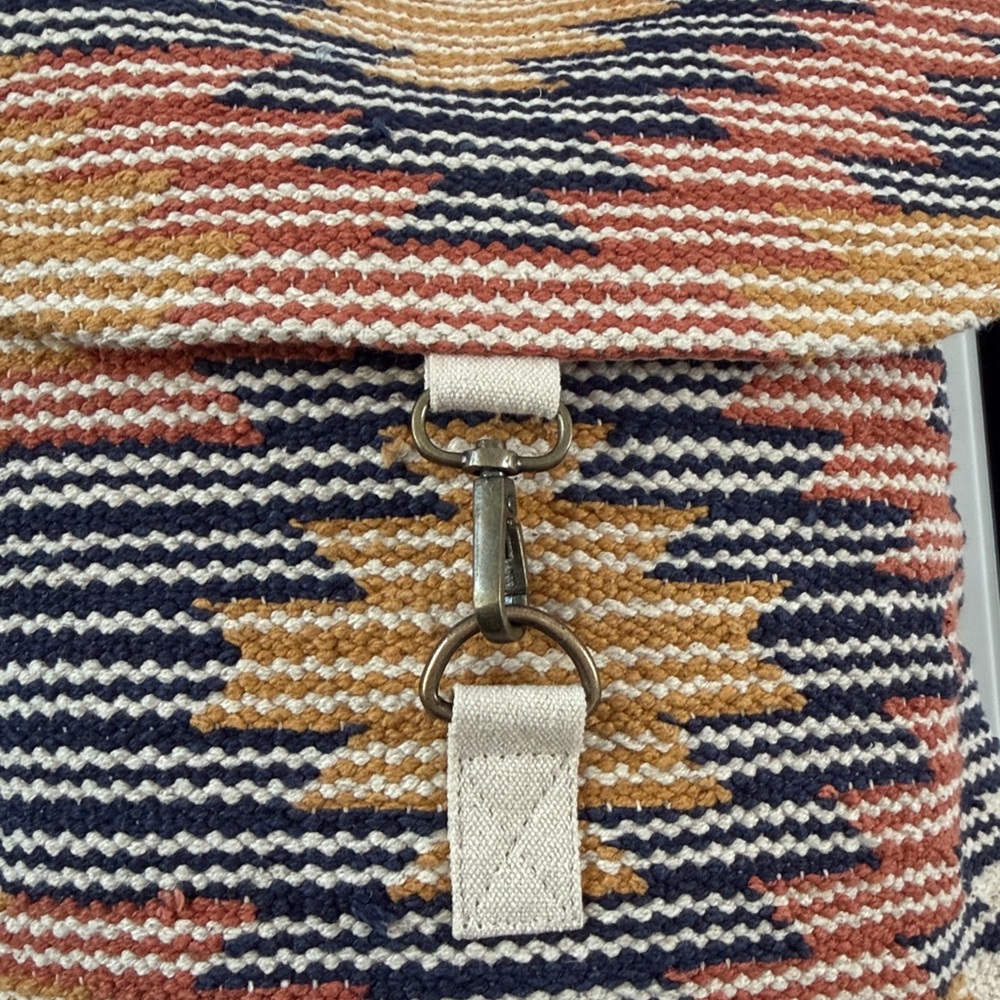 Panache Apparel Woven Aztec Backpack Boho Western 70s Southwest Adjustable Strap - Picture 6 of 17
